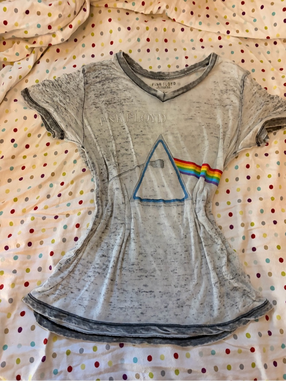 Pink Floyd Light Gray acid washed tee y2k